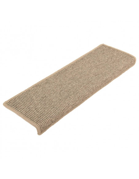 Tappetini Autoadesivi per Scale 15 pz Beige Scuro 65x21x4 cm