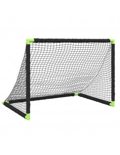 Porta da Calcio per Bambini Pieghevole Nera 90x64x64 cm 2