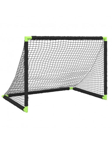 Porta da Calcio per Bambini Pieghevole Nera 90x64x64 cm