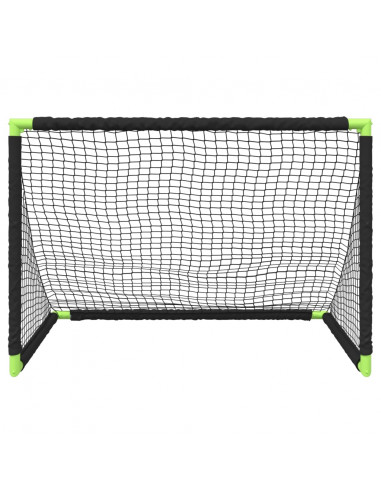 Porta da Calcio per Bambini Pieghevole Nera 90x64x64 cm