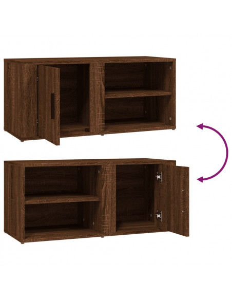 Mobili TV 2pz Rovere Marrone 80x31,5x36 cm in Legno Multistrato