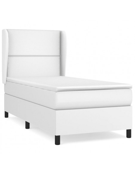 Giroletto a Molle con Materasso Bianco 100x200 cm in Similpelle