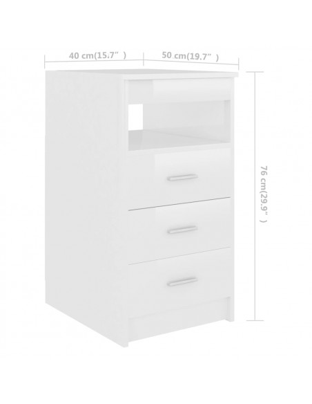 Scrivania Bianco Lucido 140x50x76 cm in Truciolato