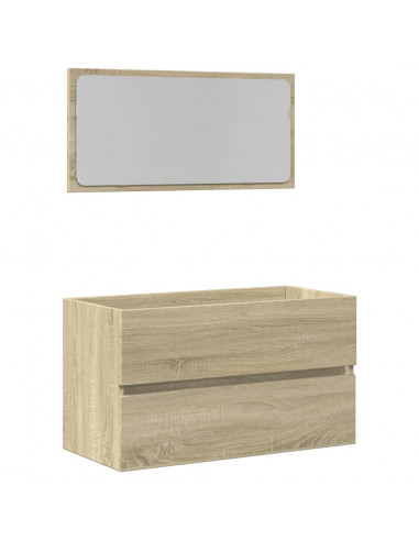 Mobile da Bagno con Specchio Rovere Sonoma 80x38,5x45 cm
