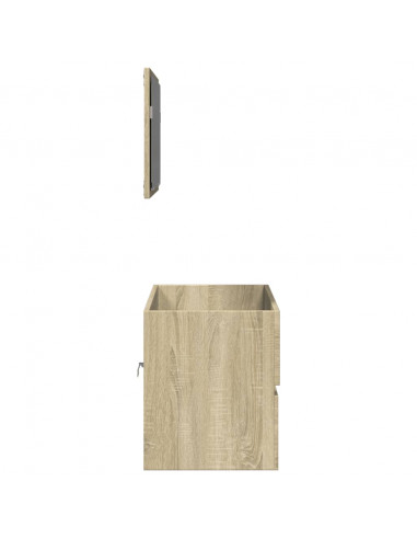 Mobile da Bagno con Specchio Rovere Sonoma 80x38,5x45 cm