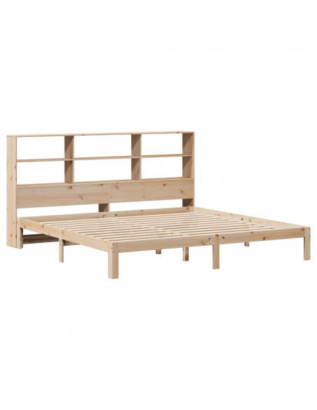Letto Libreria senza Materasso 200x200 cm in Legno di Pino