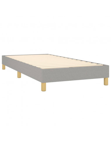 Giroletto a Molle con Materasso Grigio Chiaro 90x200 cm Tessuto