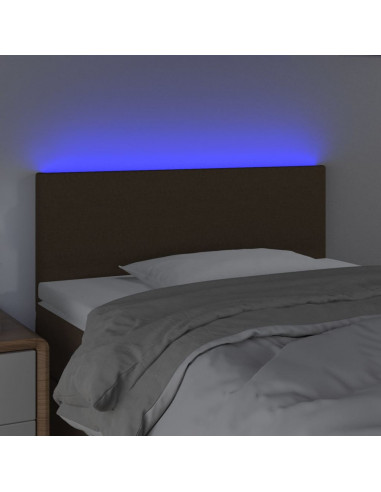 Testiera a LED Marrone Scuro 100x5x78/88 cm in Tessuto