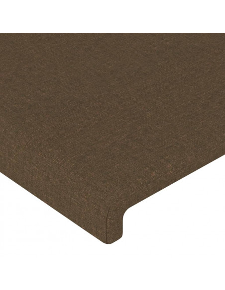 Testiera a LED Marrone Scuro 100x5x78/88 cm in Tessuto