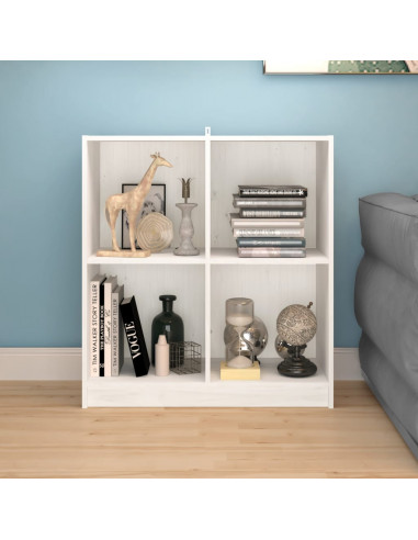 Credenza Bianca 70x33x76 cm in Legno Massello di Pino