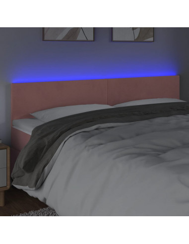 Testiera a LED Rosa 160x5x78/88 cm in Velluto