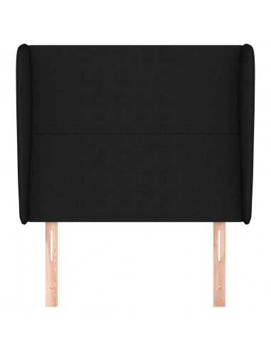 Testiera ad Orecchio Nera 83x23x118/128 cm in Tessuto