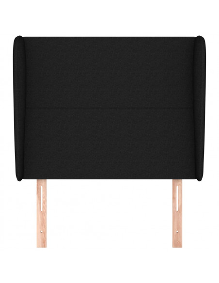 Testiera ad Orecchio Nera 83x23x118/128 cm in Tessuto