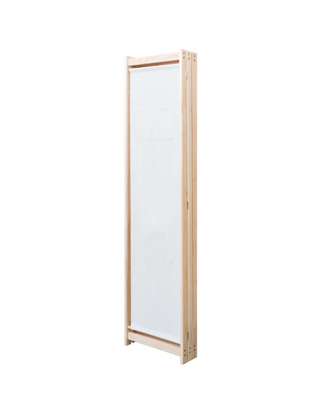 Paravento a 3 Pannelli Crema 120x170x4 cm in Tessuto