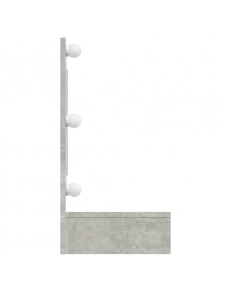 Mobile a Specchio con LED Grigio Cemento 90x31,5x62 cm