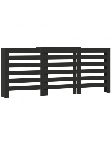 Copertura Termosifone Nera 205x21,5x83,5 cm Legno Multistrato