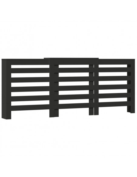 Copertura Termosifone Nera 205x21,5x83,5 cm Legno Multistrato