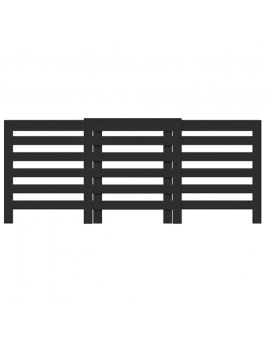 Copertura Termosifone Nera 205x21,5x83,5 cm Legno Multistrato