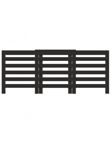 Copertura Termosifone Nera 205x21,5x83,5 cm Legno Multistrato