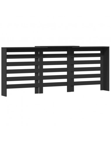 Copertura Termosifone Nera 205x21,5x83,5 cm Legno Multistrato