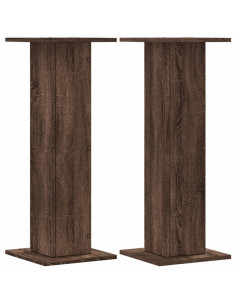 Supporti per Piante 2 pz Rovere Marrone 30x30x80 cm Truciolato 2