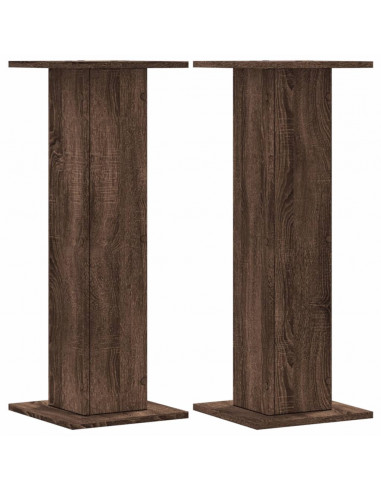 Supporti per Piante 2 pz Rovere Marrone 30x30x80 cm Truciolato