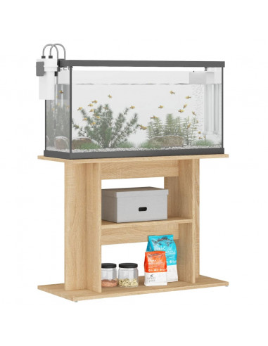 Supporto Acquario 80x35x60cm in Legno Multistrato Rovere Sonoma