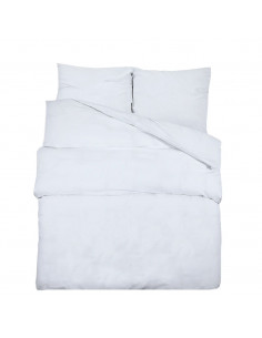 Set Copripiumino Bianco 225x220 cm in Microfibra Leggera 2
