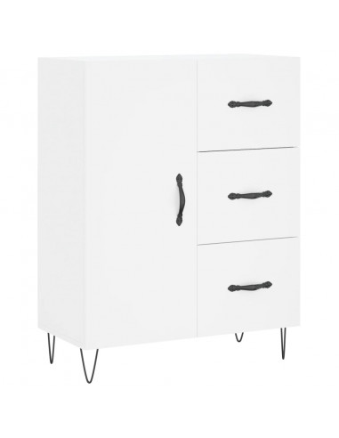 Credenza Bianca 69,5x34x180 cm in Legno Multistrato