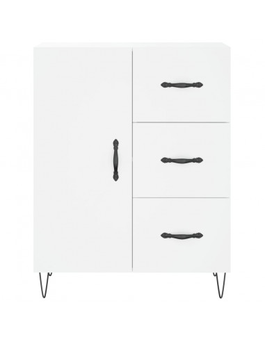 Credenza Bianca 69,5x34x180 cm in Legno Multistrato