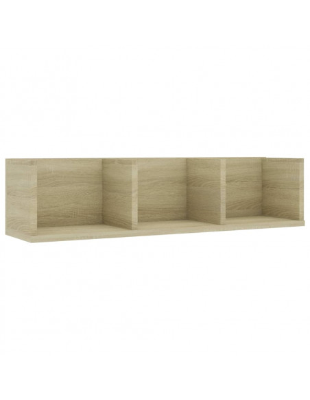 Scaffale Porta CD a Parete Rovere Sonoma 75x18x18cm Multistrato