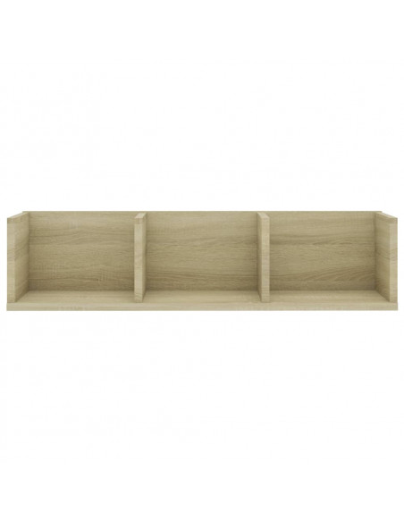 Scaffale Porta CD a Parete Rovere Sonoma 75x18x18cm Multistrato