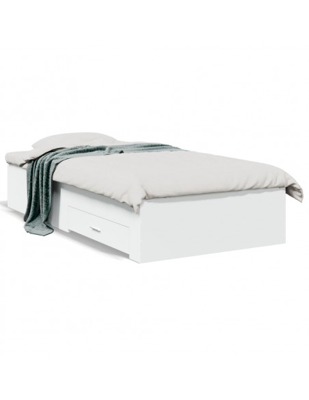 Giroletto con Cassetti Bianco 75x190 cm in Legno Multistrato