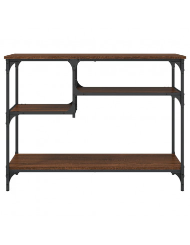 Tavolino Consolle con Ripiani Rovere Marrone 100x35x75 cm