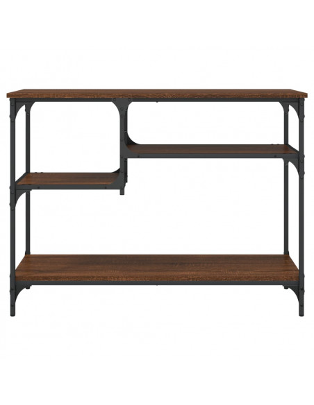 Tavolino Consolle con Ripiani Rovere Marrone 100x35x75 cm