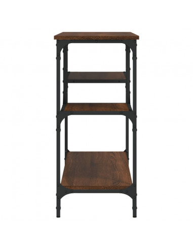 Tavolino Consolle con Ripiani Rovere Marrone 100x35x75 cm