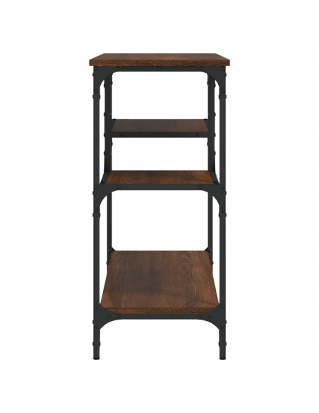 Tavolino Consolle con Ripiani Rovere Marrone 100x35x75 cm