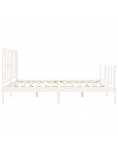 Giroletto con Testiera Bianco 200x200 cm in Legno Massello