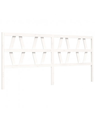 Giroletto con Testiera Bianco 200x200 cm in Legno Massello