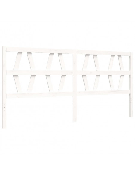 Giroletto con Testiera Bianco 200x200 cm in Legno Massello