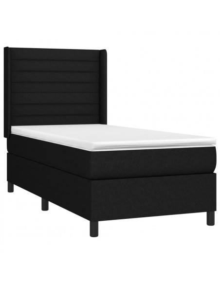 Giroletto a Molle con Materasso Nero 90x190 cm in Tessuto