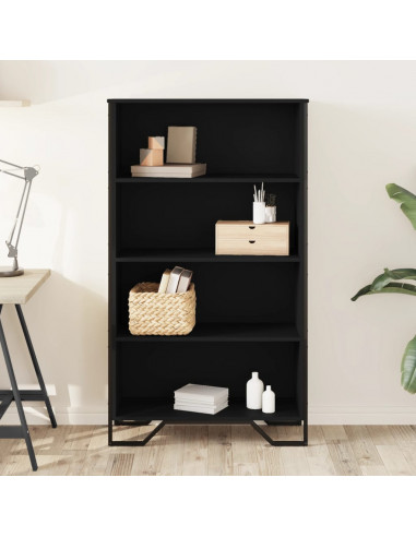 Libreria Nera 80x31x137,5 cm in Legno Multistrato