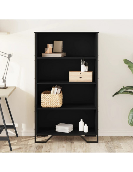 Libreria Nera 80x31x137,5 cm in Legno Multistrato