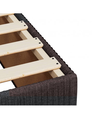 Giroletto a Molle con Materasso Marrone Scuro 90x190cm Tessuto