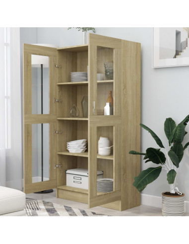 Armadietto Vetrina Rovere Sonoma 82,5x30,5x150 cm Multistrato