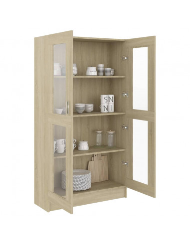 Armadietto Vetrina Rovere Sonoma 82,5x30,5x150 cm Multistrato