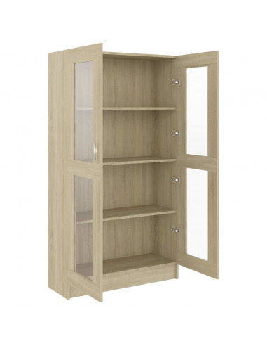 Armadietto Vetrina Rovere Sonoma 82,5x30,5x150 cm Multistrato