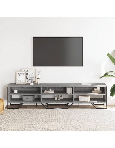 Mobile Porta TV Grigio Sonoma 180x34x41cm in Legno Multistrato