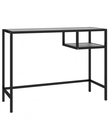 Scrivania per Computer Marmo Nero 100x36x74 cm Vetro Temperato