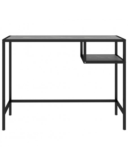 Scrivania per Computer Marmo Nero 100x36x74 cm Vetro Temperato